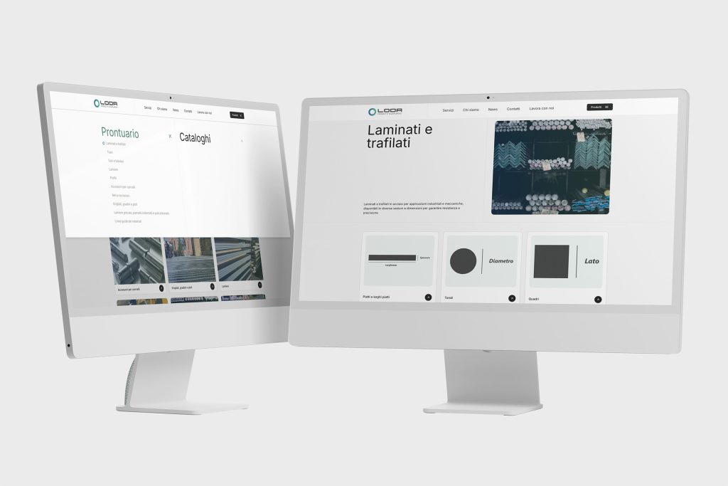 Copertina portfolio Loda Group: web design istituzionale e digitalizzazione cataloghi per il settore siderurgico firmata Mr Keting.